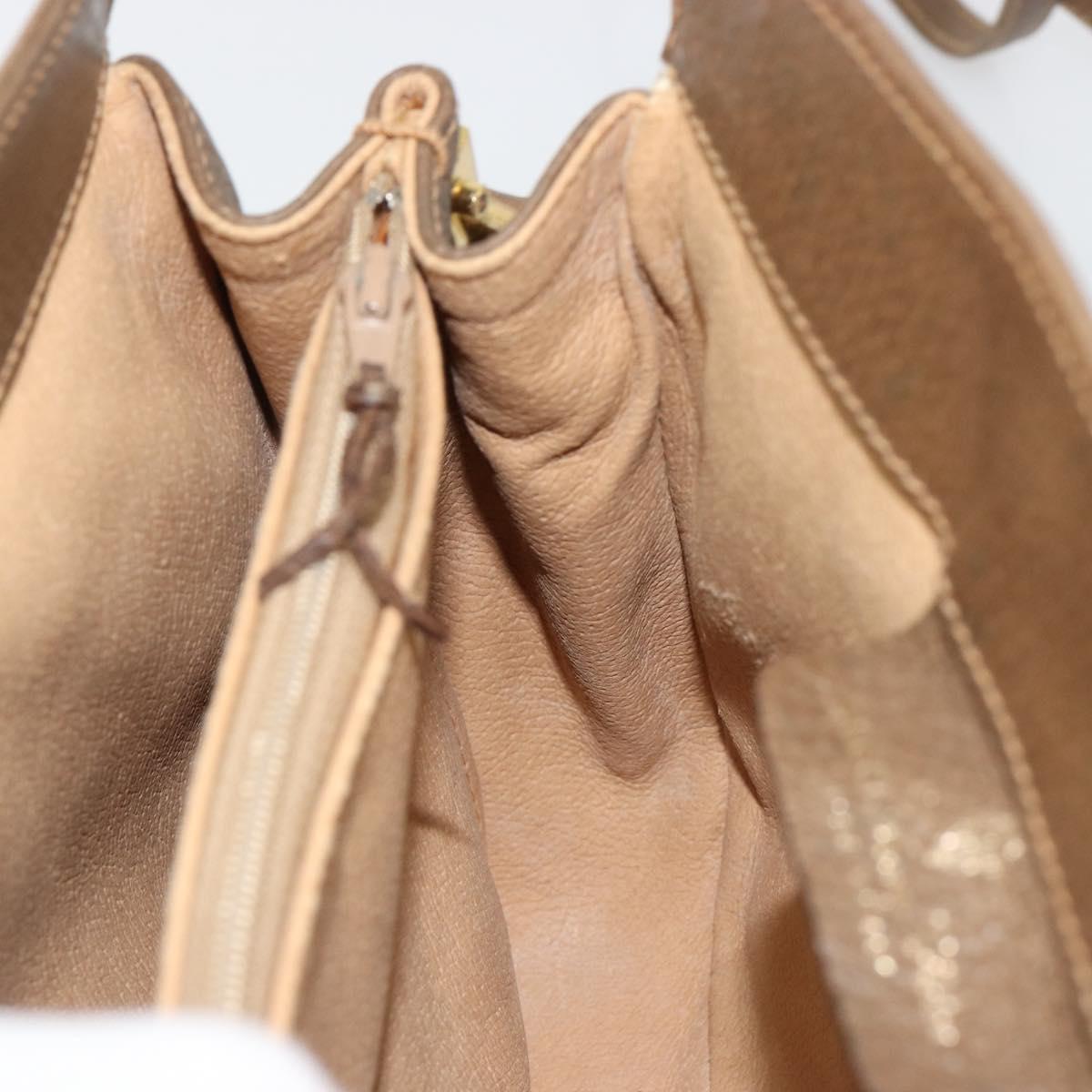 GUCCI GG Supreme Web Sherry Line Bag PVC Beige Gold 72 02 024 Auth 184776A