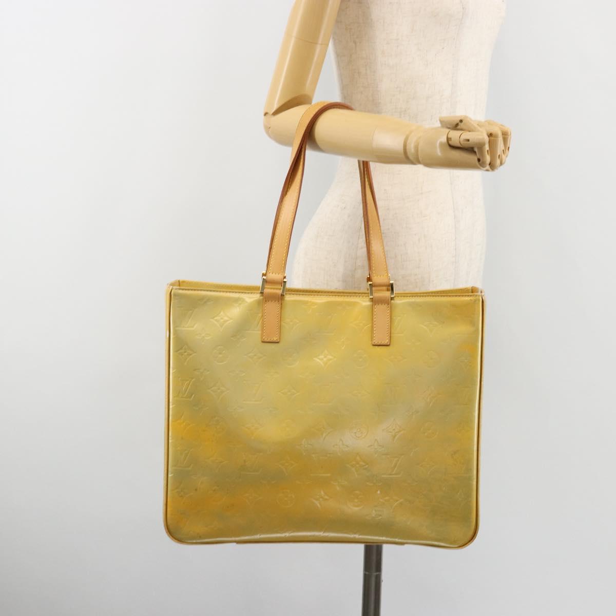 LOUIS VUITTON Monogram Vernis Columbus Tote Bag Gris M91028 LV Auth 184777