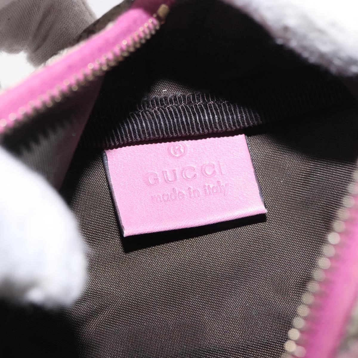 GUCCI GG Supreme Pig Pouch PVC Leather Beige 256866 Auth 184782M
