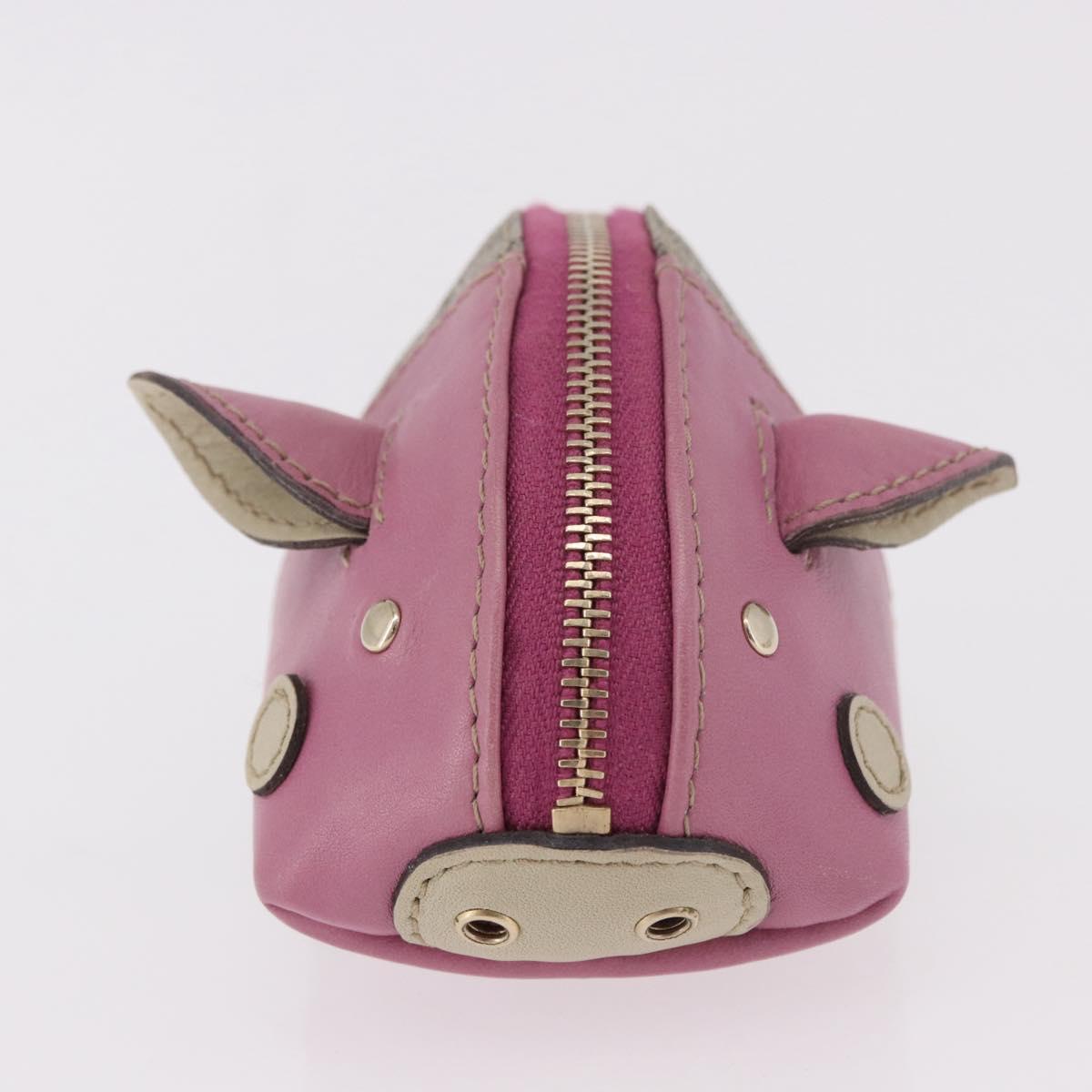 GUCCI GG Supreme Pig Pouch PVC Leather Beige 256866 Auth 184782M