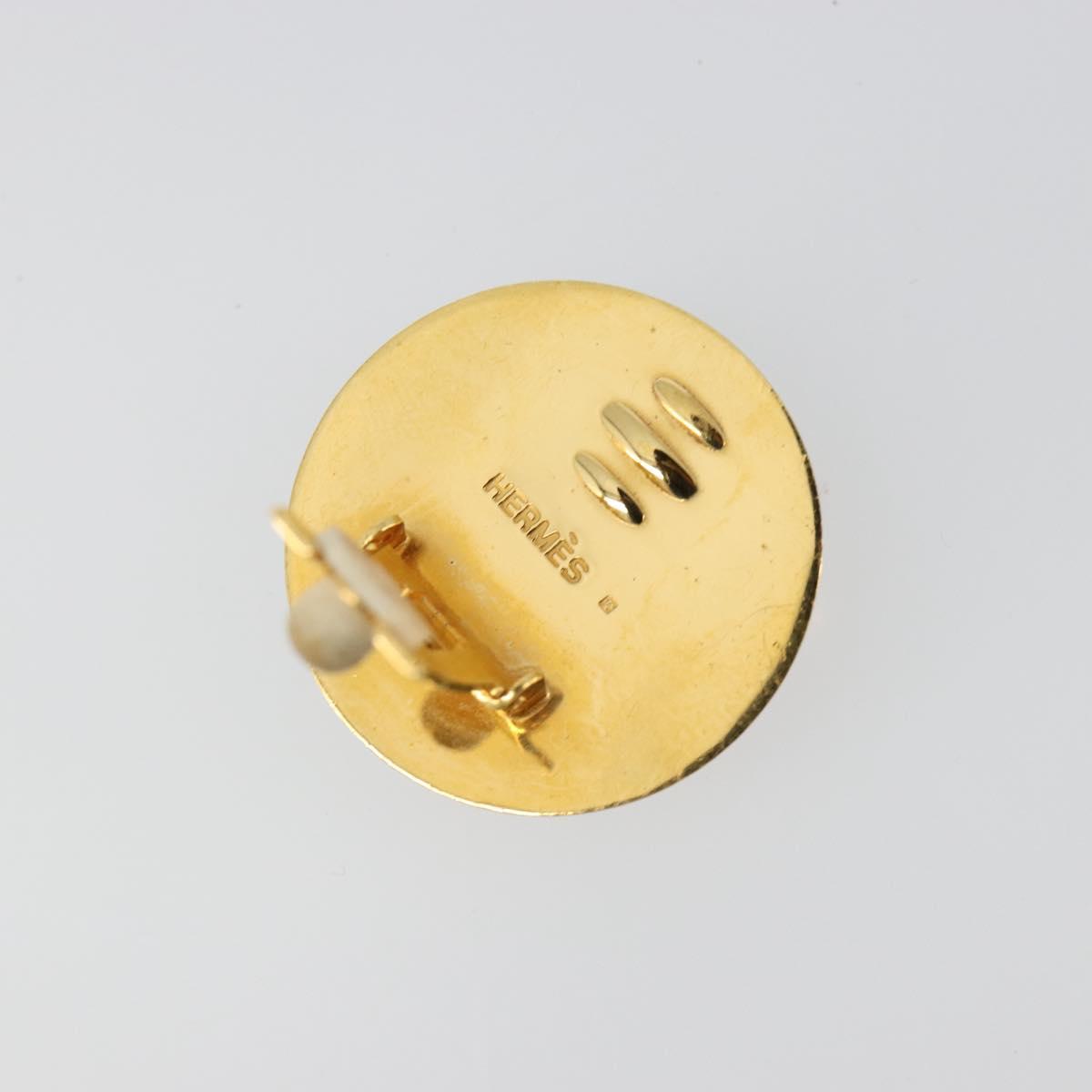 HERMES Emile Earring metal Gold Tone Auth 184783V