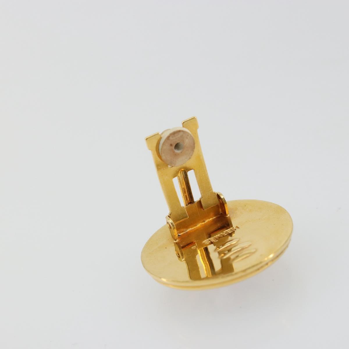 HERMES Emile Earring metal Gold Tone Auth 184783V