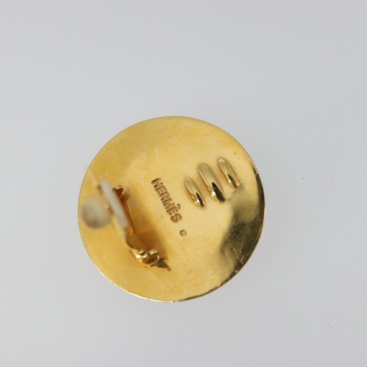 HERMES Emile Earring metal Gold Tone Auth 184783V