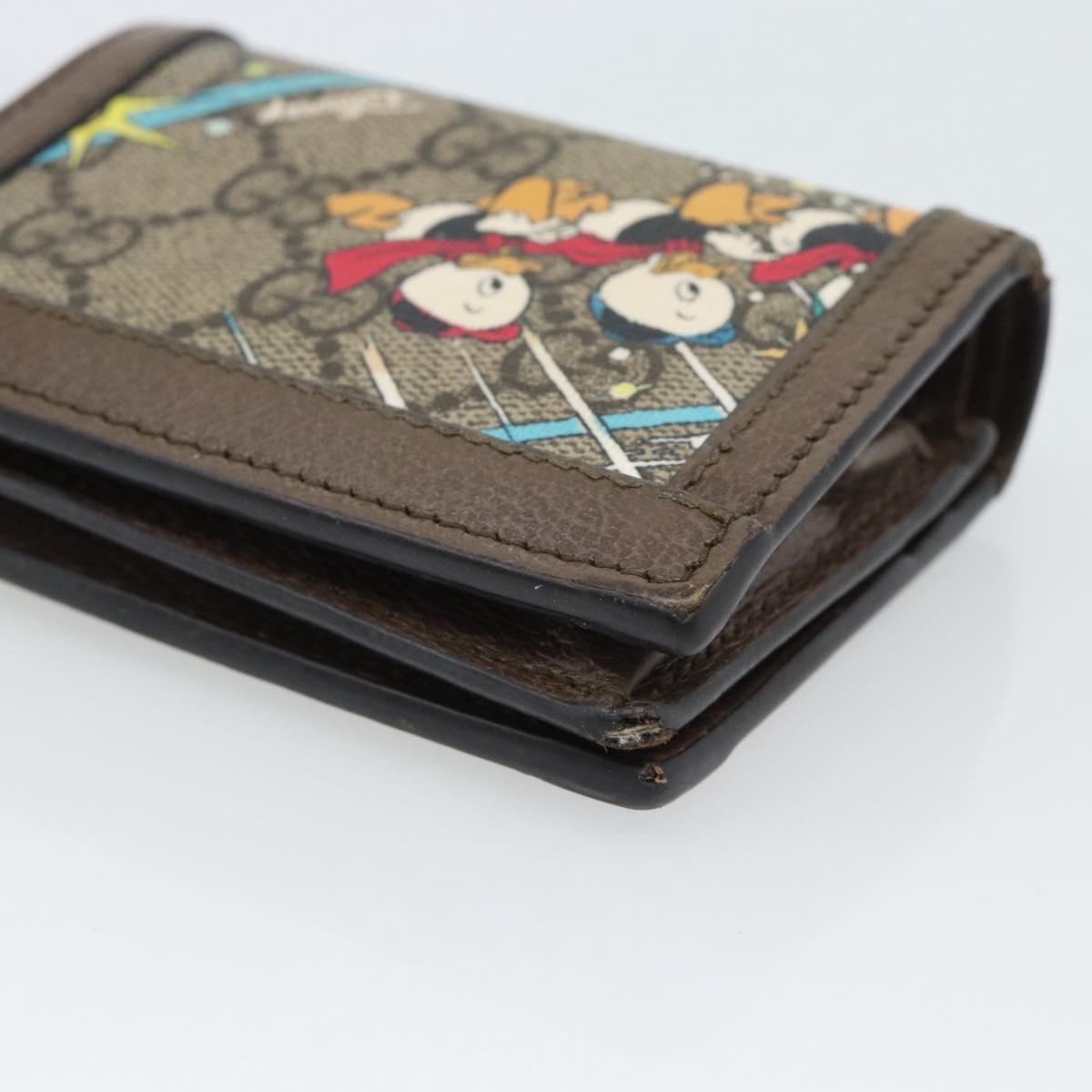 GUCCI GG Supreme Compact Wallet PVC Beige 648121 Auth 184787M