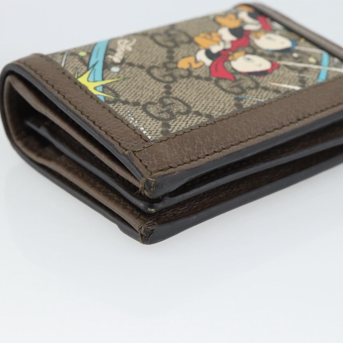 GUCCI GG Supreme Compact Wallet PVC Beige 648121 Auth 184787M