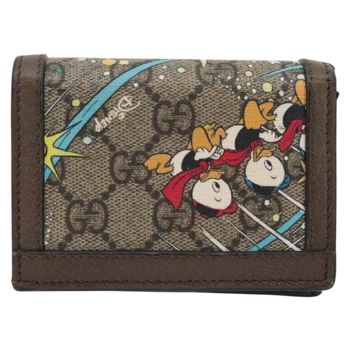 GUCCI GG Supreme Compact Wallet PVC Beige 648121 Auth 184787M