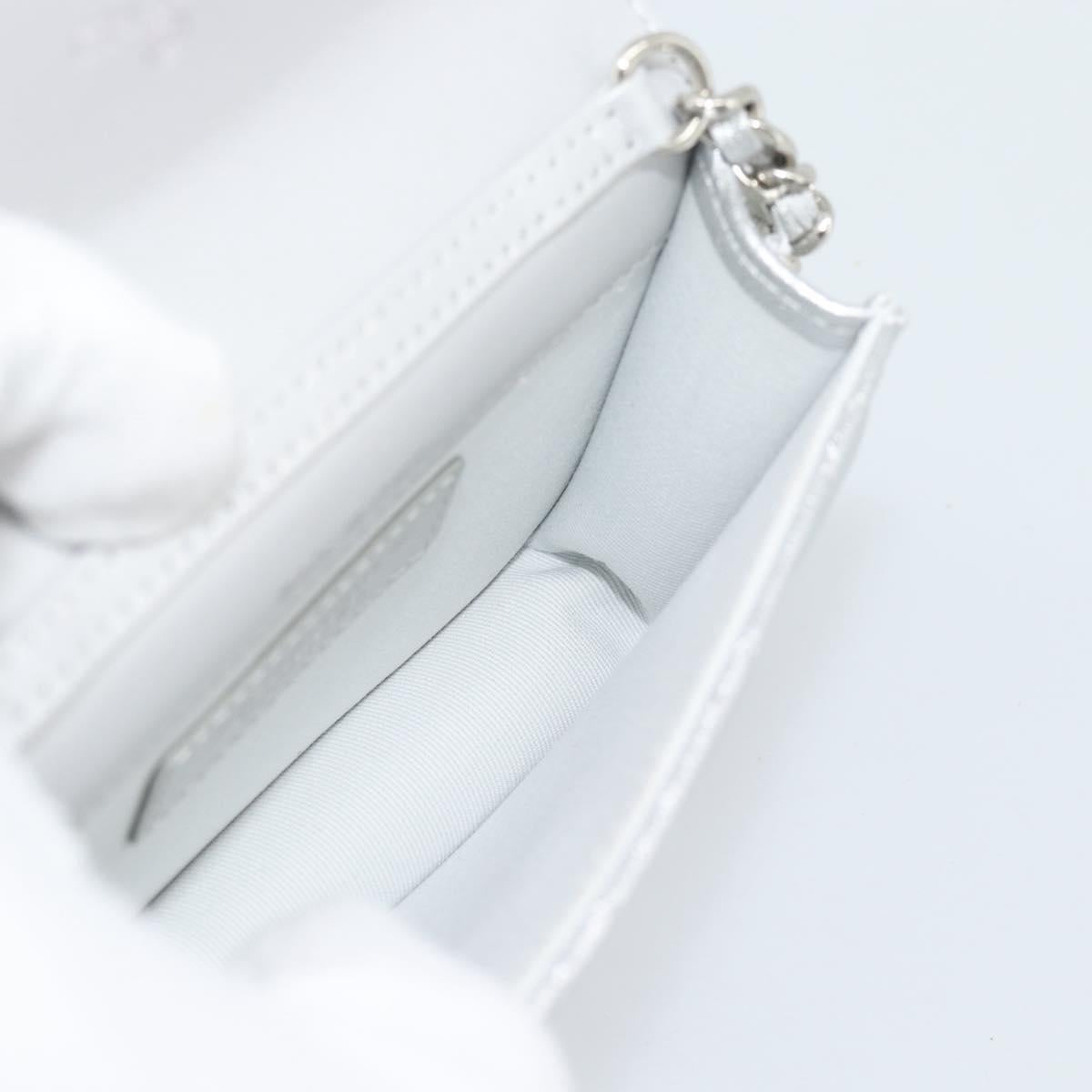 CHANEL Matelasse Chain Shoulder Bag Lamb Skin Silver CC Auth 184788SAM