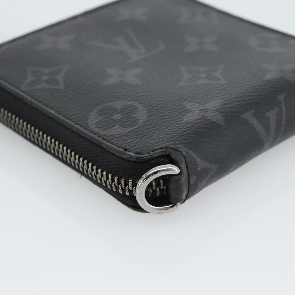 LOUIS VUITTON Monogram Eclipse Zippy Compact Wallet M80426 LV Auth 184794