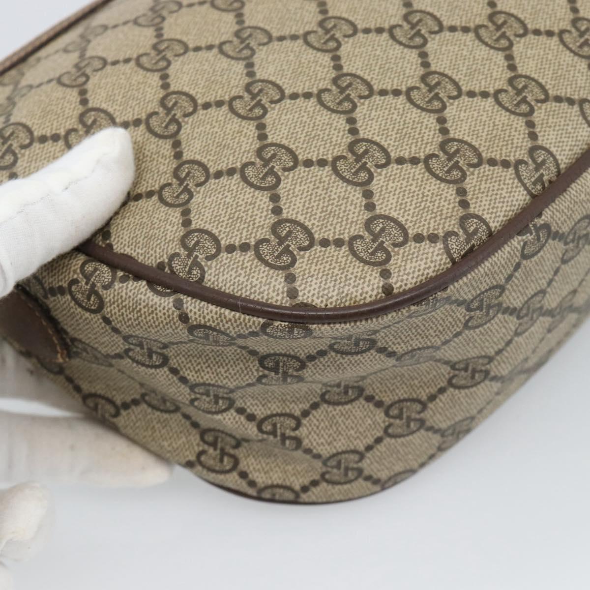 GUCCI GG Supreme Web Sherry Line Bag PVC Beige Gold 89 02 032 Auth 184796