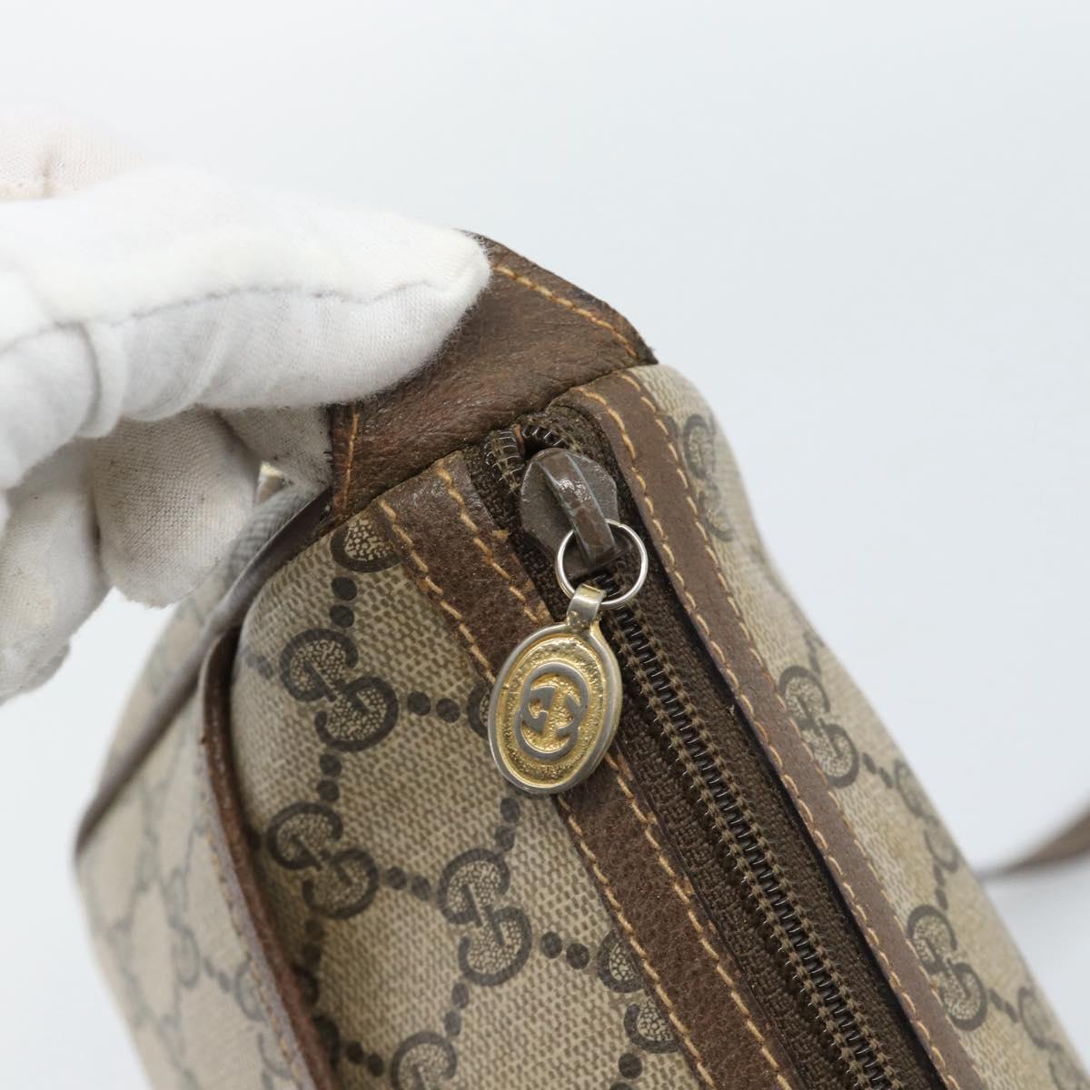 GUCCI GG Supreme Web Sherry Line Bag PVC Beige Gold 89 02 032 Auth 184796