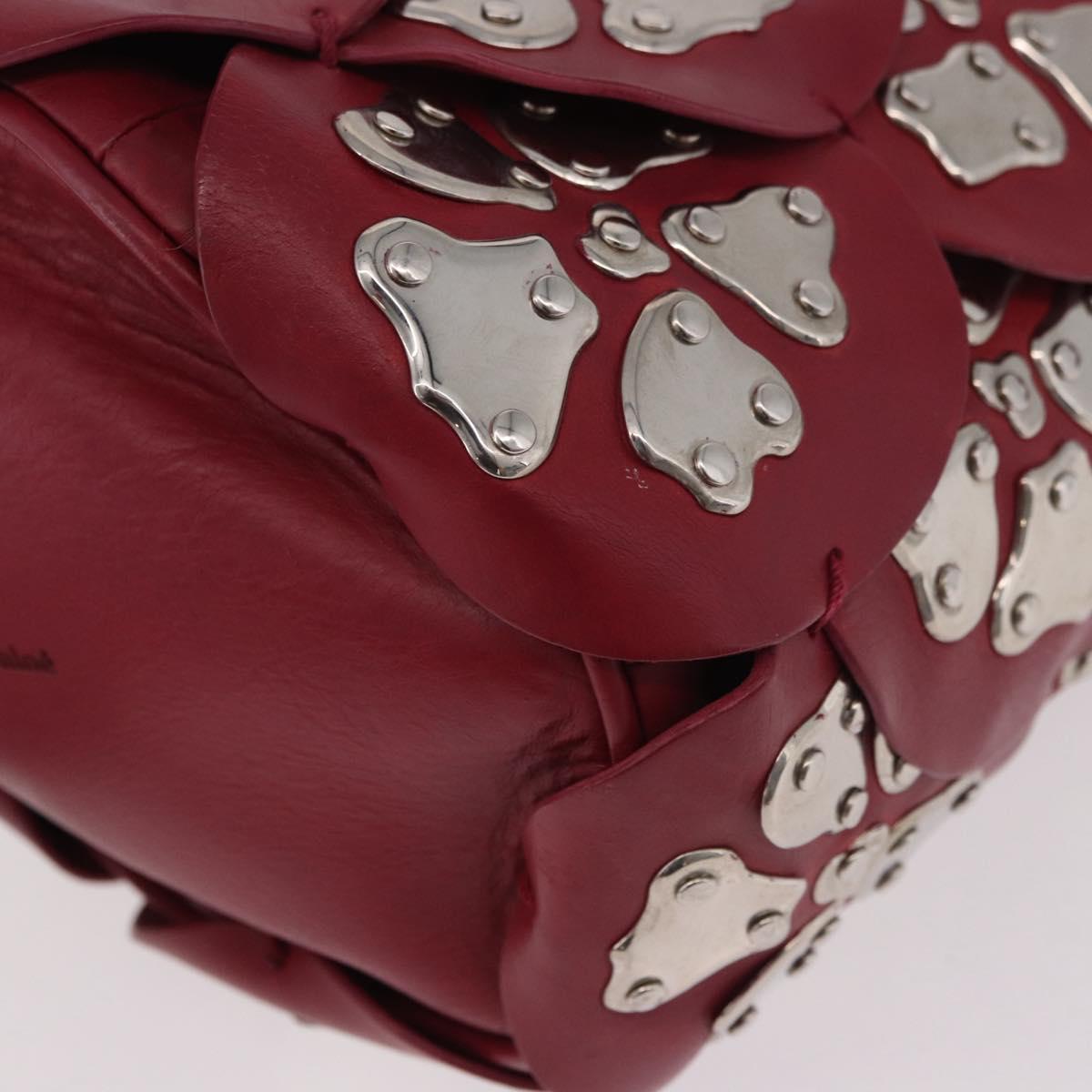 Chloe Chain Shoulder Bag Leather Wine Red Silver Auth 184801M