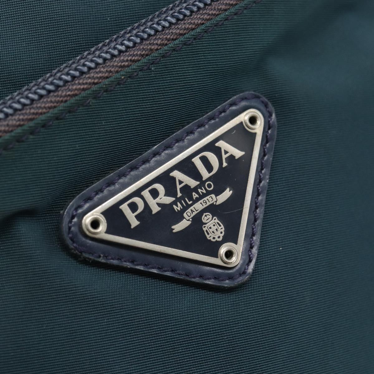PRADA Shoulder Bag Nylon Blue Silver Auth 184803