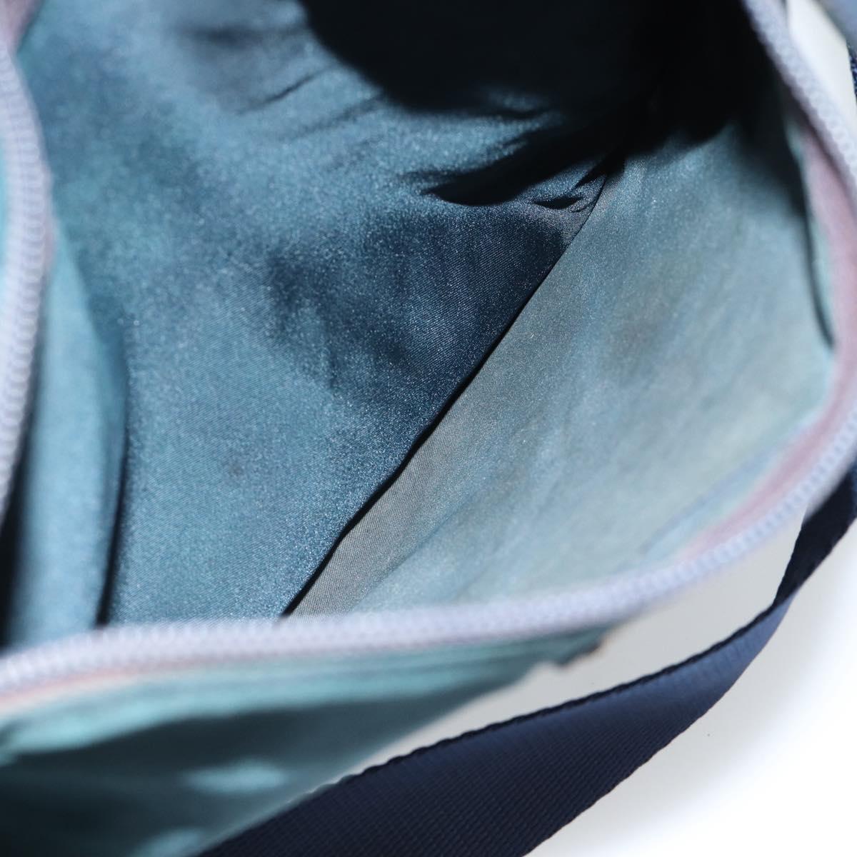 PRADA Shoulder Bag Nylon Blue Silver Auth 184803