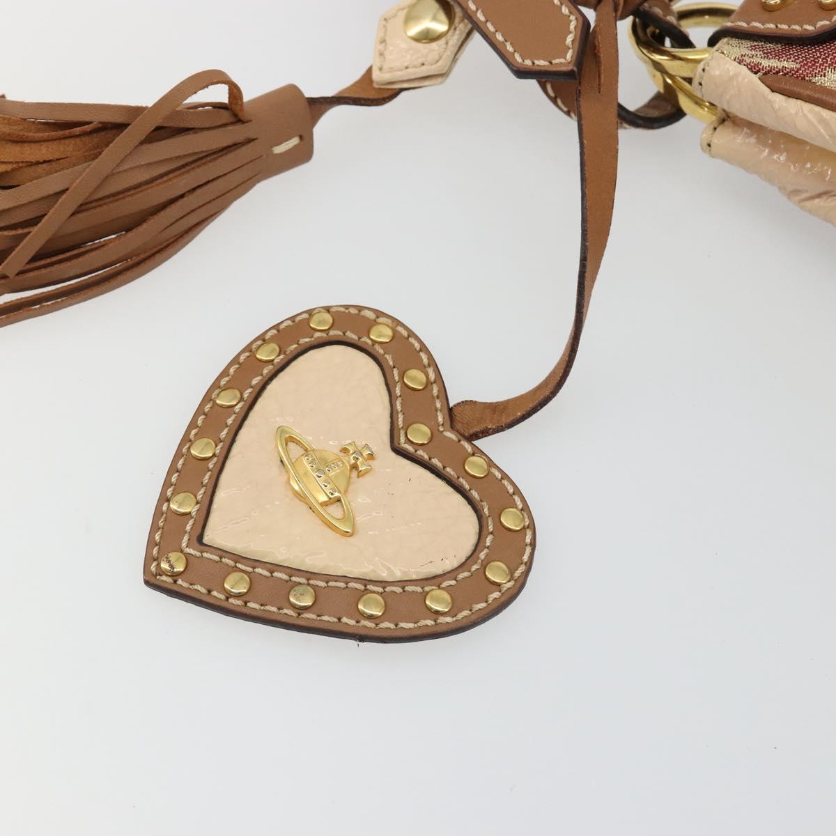 Vivienne Westwood Shoulder Bag Canvas Pink Gold Auth 184804A