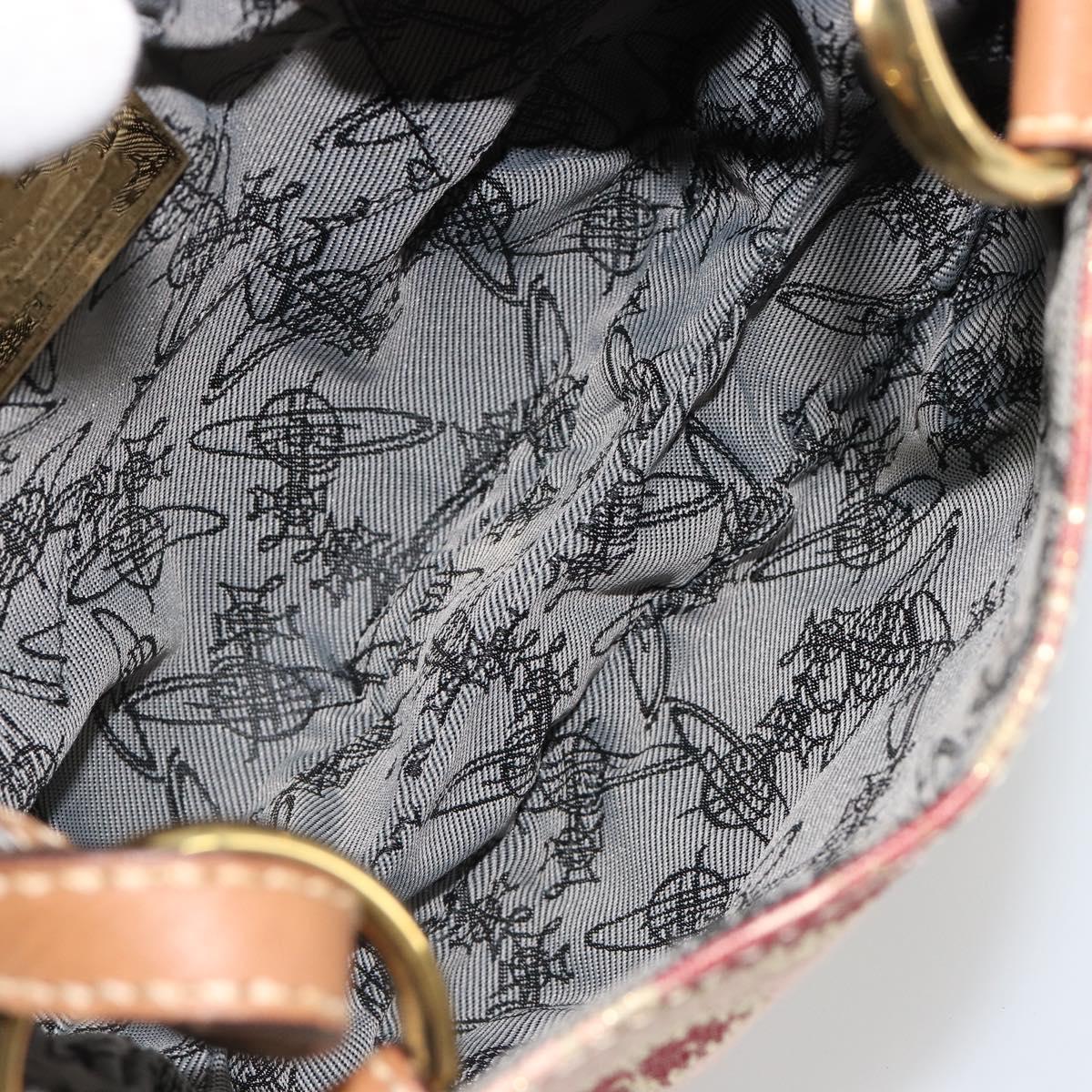 Vivienne Westwood Shoulder Bag Canvas Pink Gold Auth 184804A