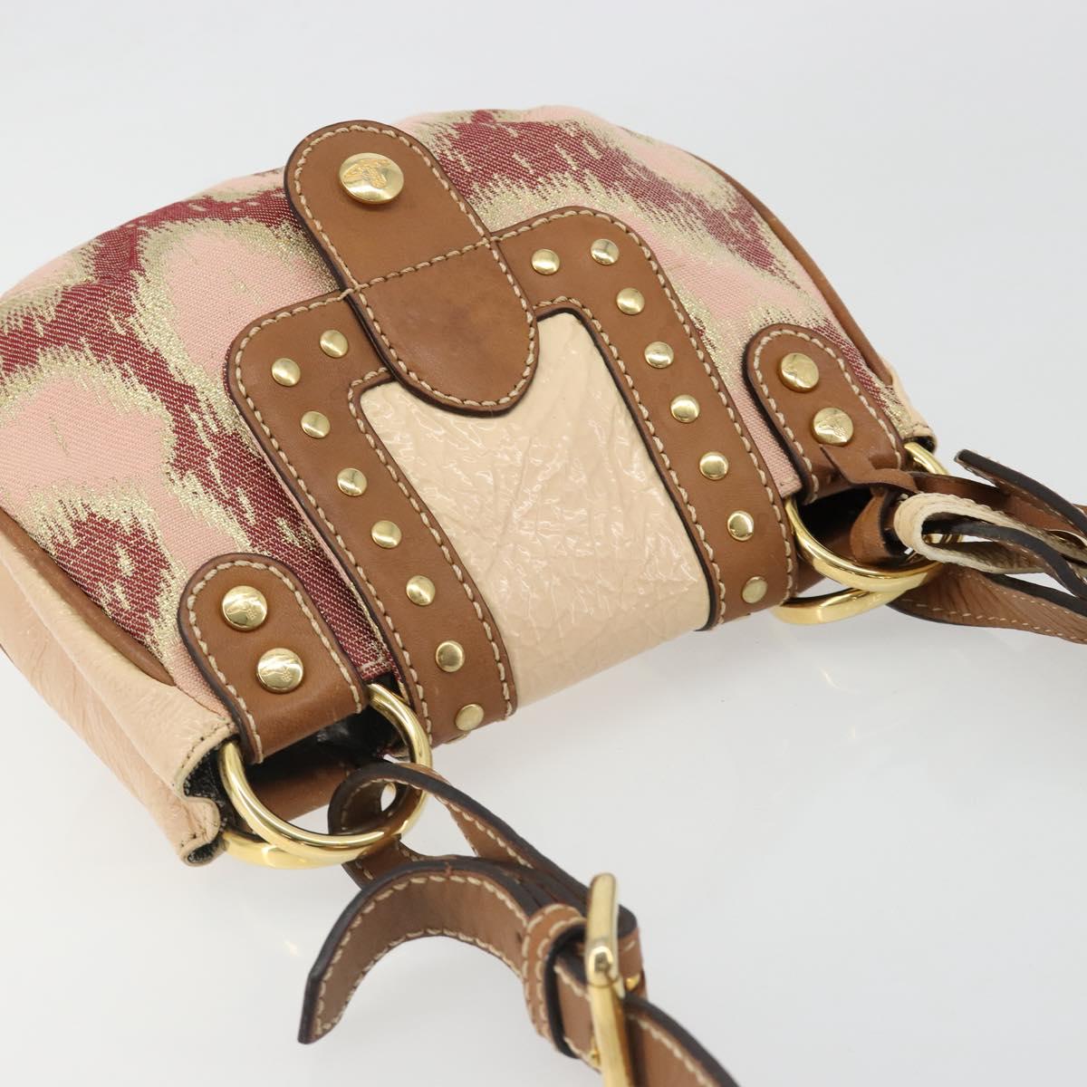 Vivienne Westwood Shoulder Bag Canvas Pink Gold Auth 184804A