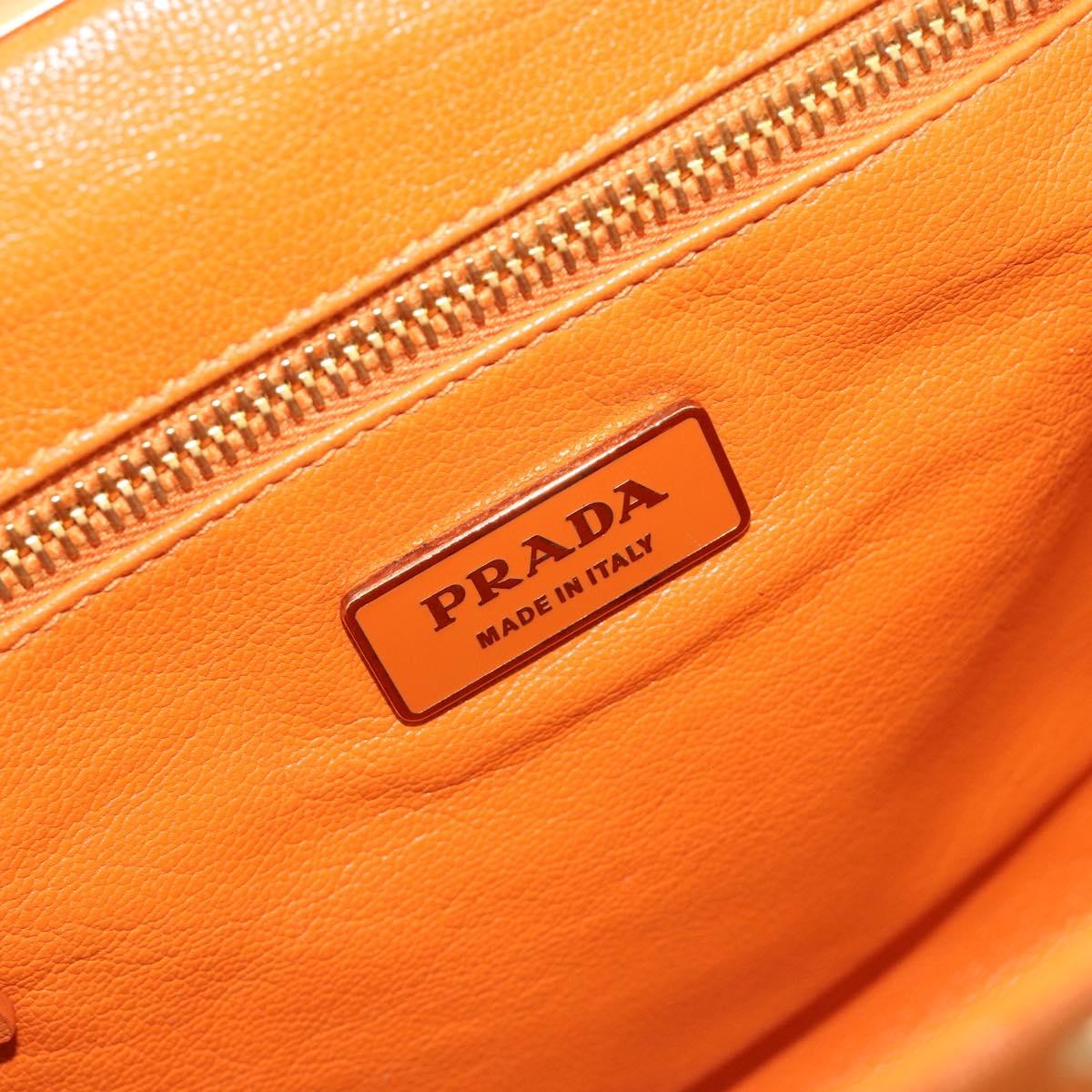 PRADA Shoulder Bag Raffia Beige Gold Auth 184813A