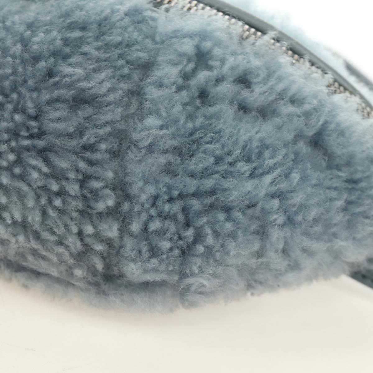 Miu Miu Chain Shoulder Bag fur Blue Silver Auth 184817M