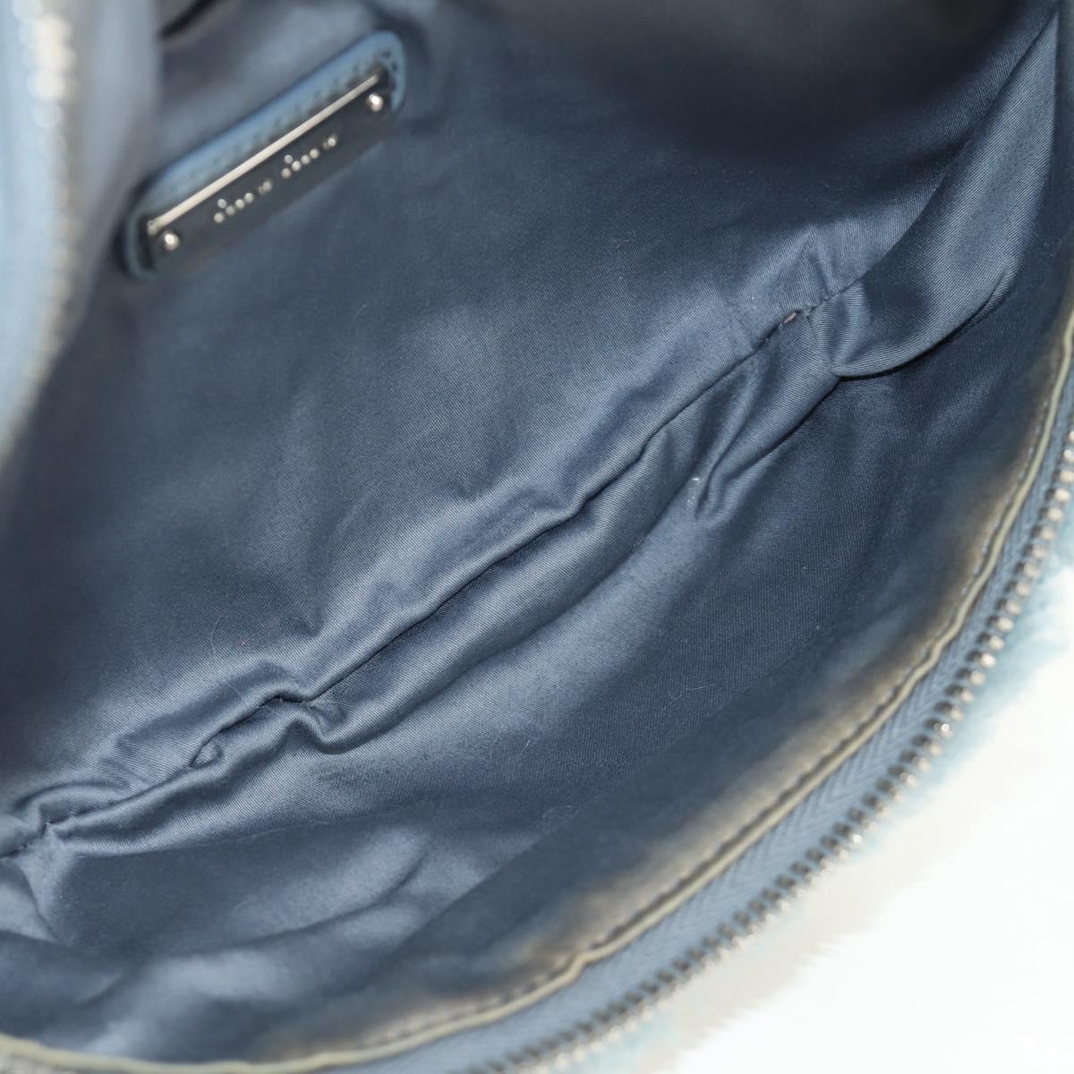 Miu Miu Chain Shoulder Bag fur Blue Silver Auth 184817M