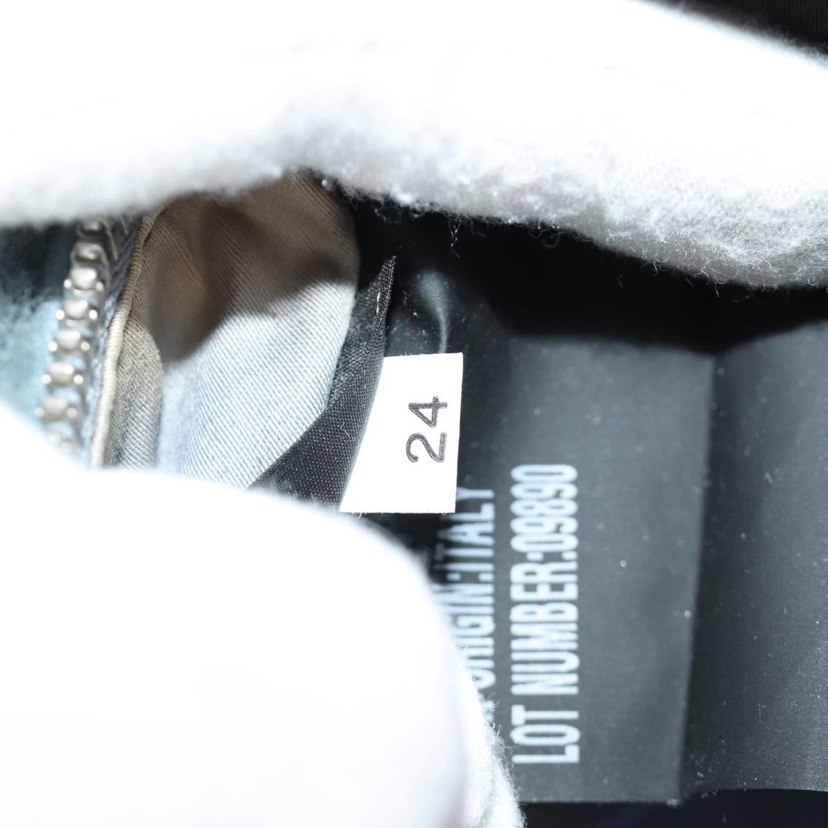 Miu Miu Chain Shoulder Bag fur Blue Silver Auth 184817M