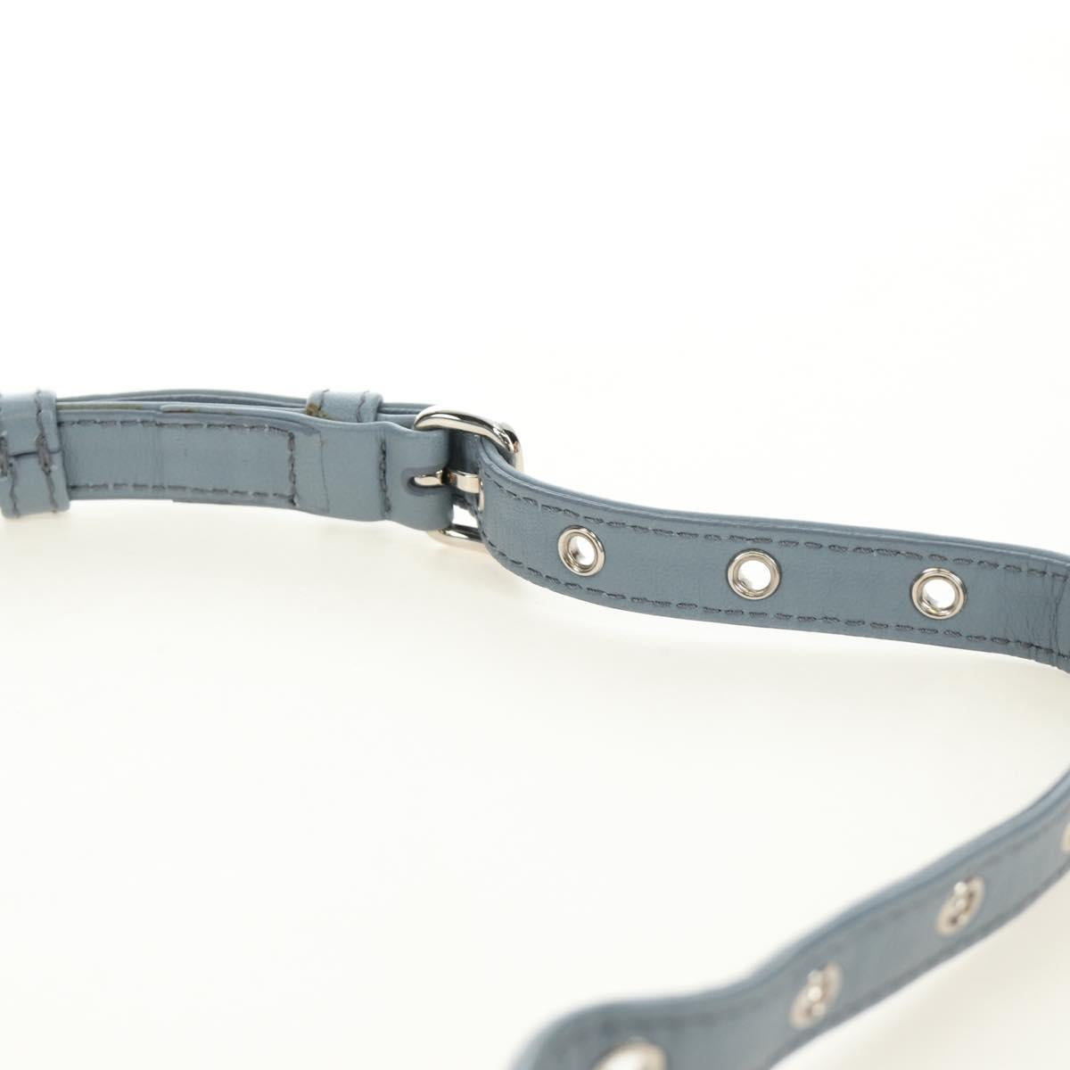 Miu Miu Chain Shoulder Bag fur Blue Silver Auth 184817M