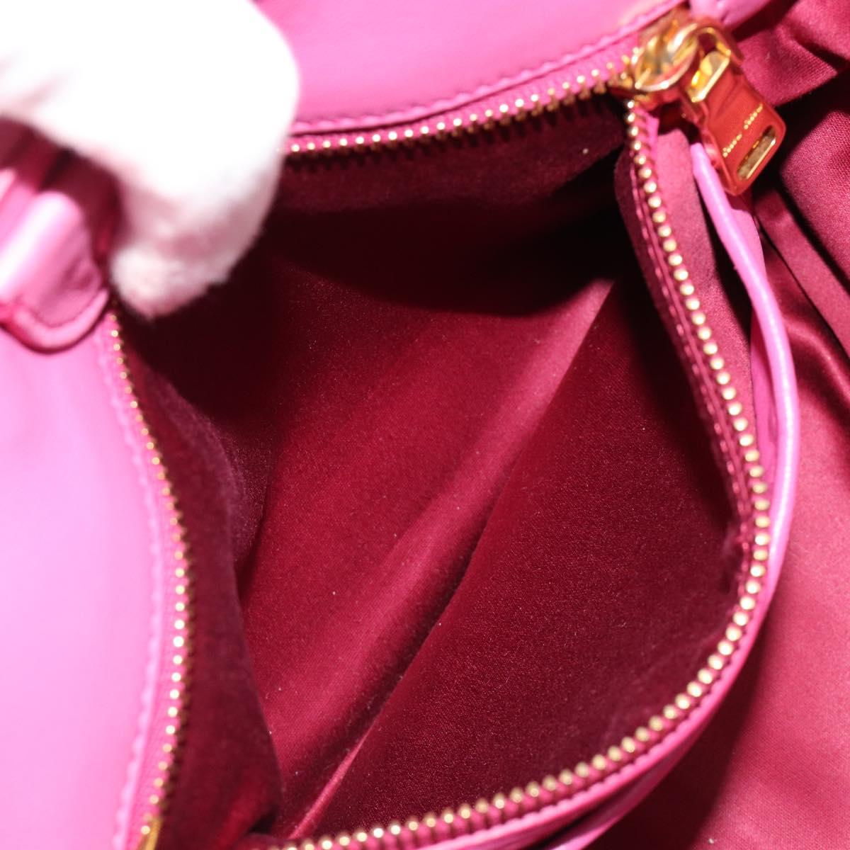 Miu Miu Matelasse Hand Bag Leather Pink Gold Auth 184819A