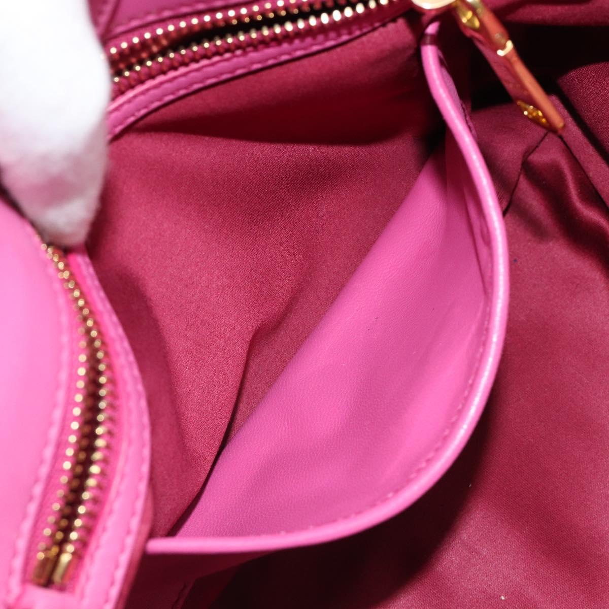 Miu Miu Matelasse Hand Bag Leather Pink Gold Auth 184819A