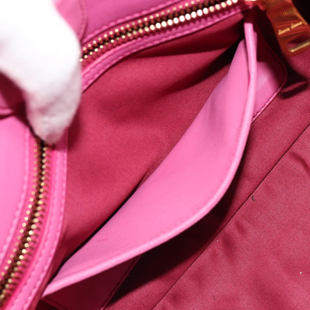 Miu Miu Matelasse Hand Bag Leather Pink Gold Auth 184819A