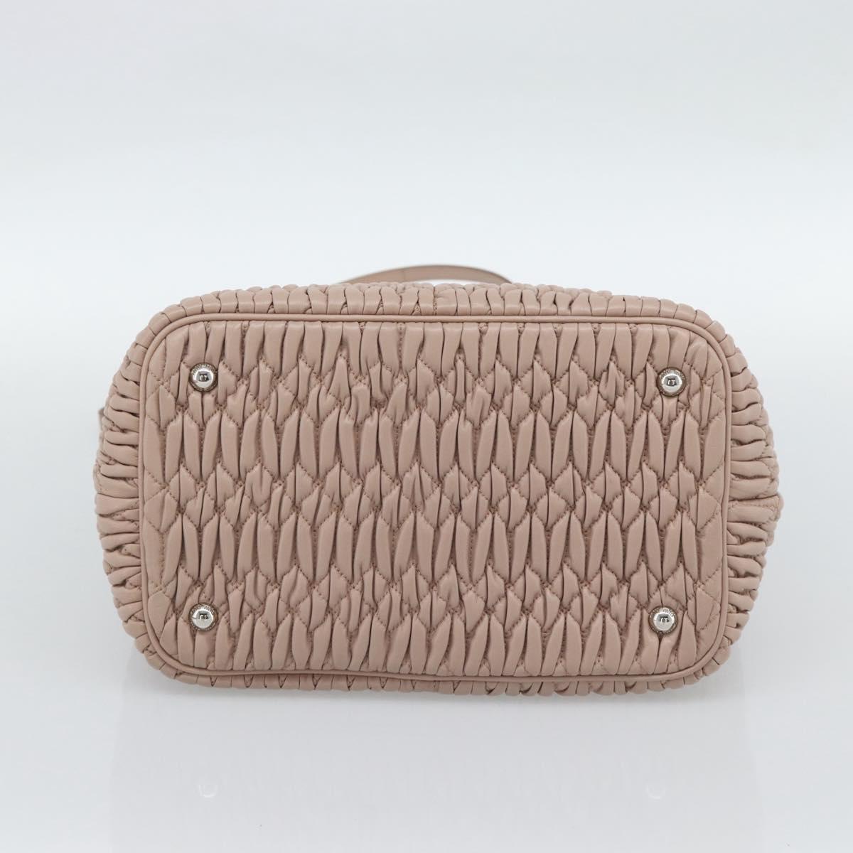 Miu Miu Matelasse Hand Bag Leather 2way Pink Silver Auth 184822SAM
