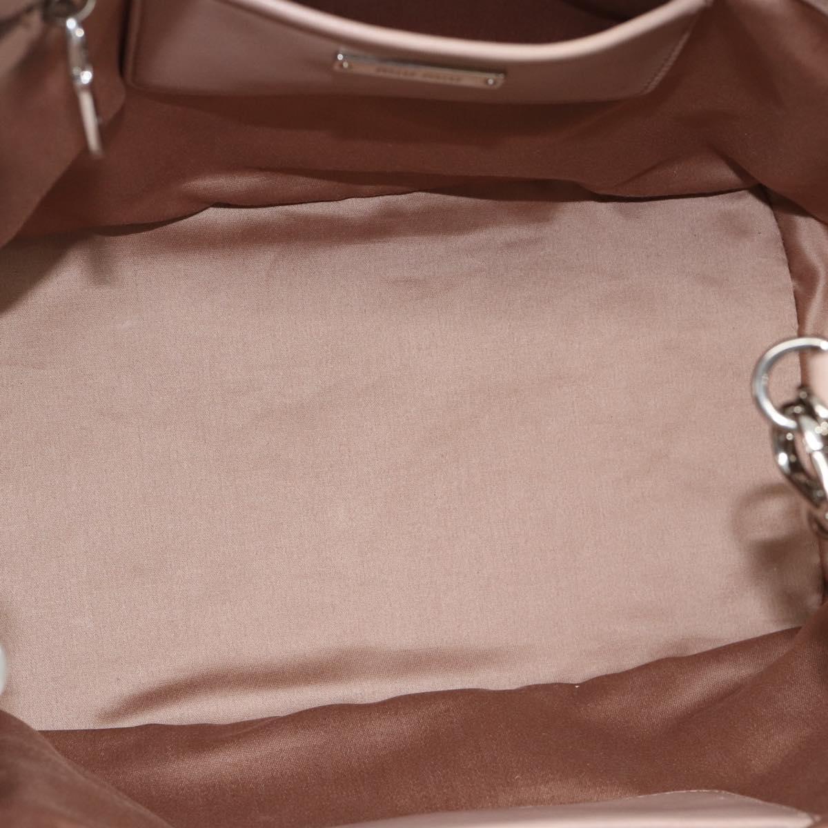 Miu Miu Matelasse Hand Bag Leather 2way Pink Silver Auth 184822SAM