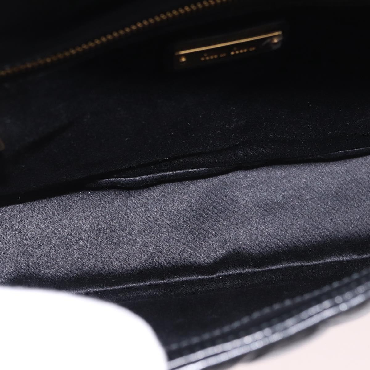 Miu Miu Matelasse Chain Shoulder Bag Leather Black Gold Auth 184827SAV