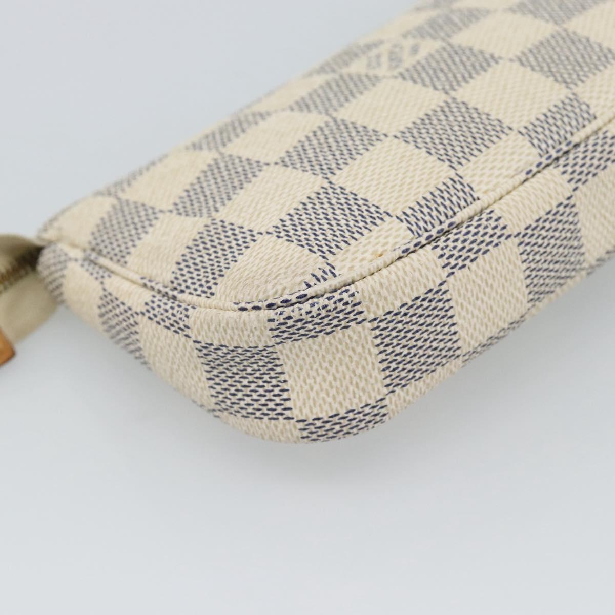 LOUIS VUITTON Damier Azur Mini Pochette Accessoires Pouch N63005 LV Auth 184837A