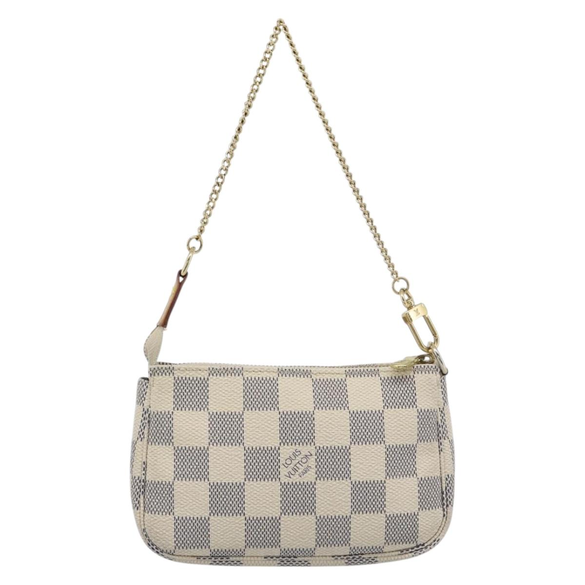 LOUIS VUITTON Damier Azur Mini Pochette Accessoires Pouch N63005 LV Auth 184837A