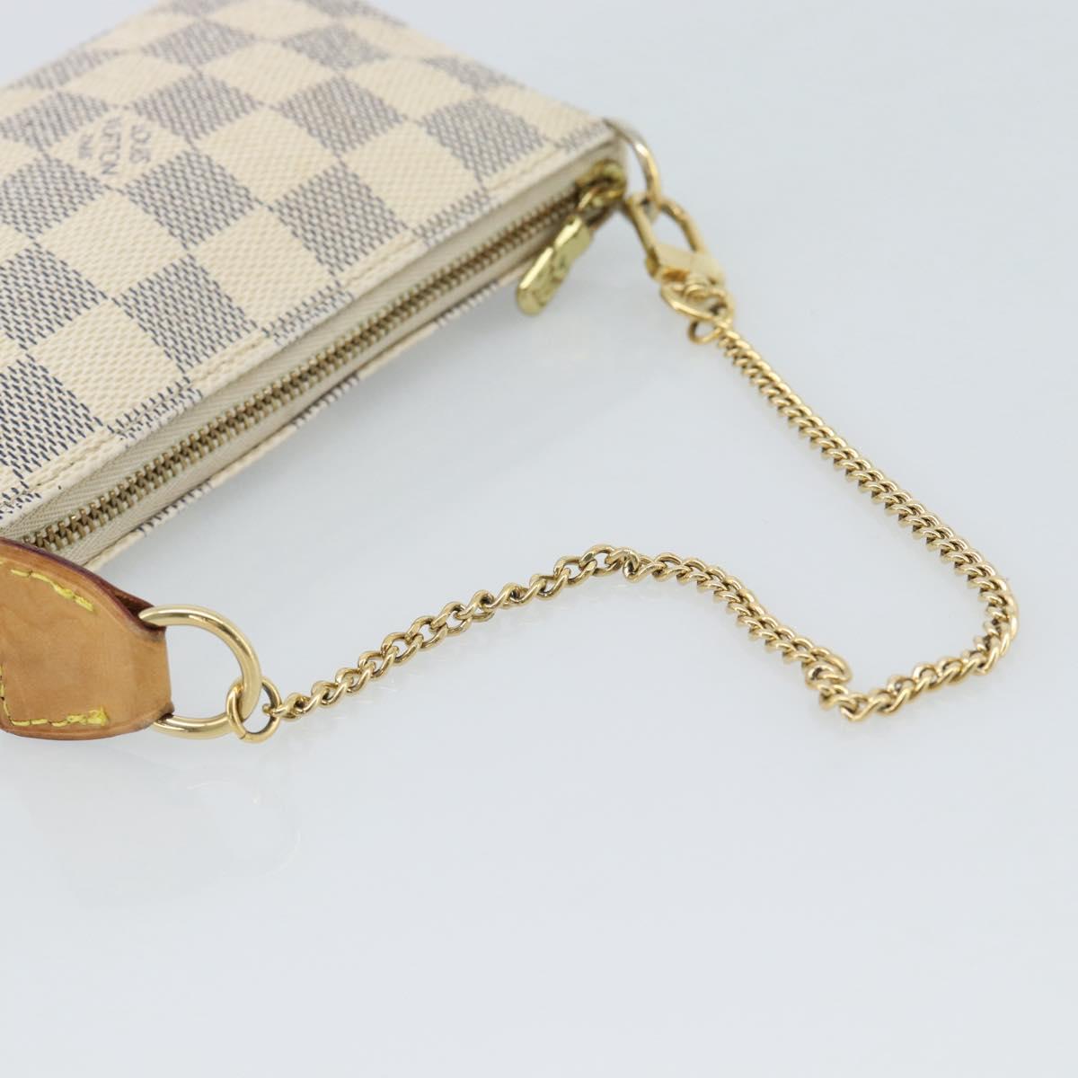 LOUIS VUITTON Damier Azur Mini Pochette Accessoires Pouch N63005 LV Auth 184837A