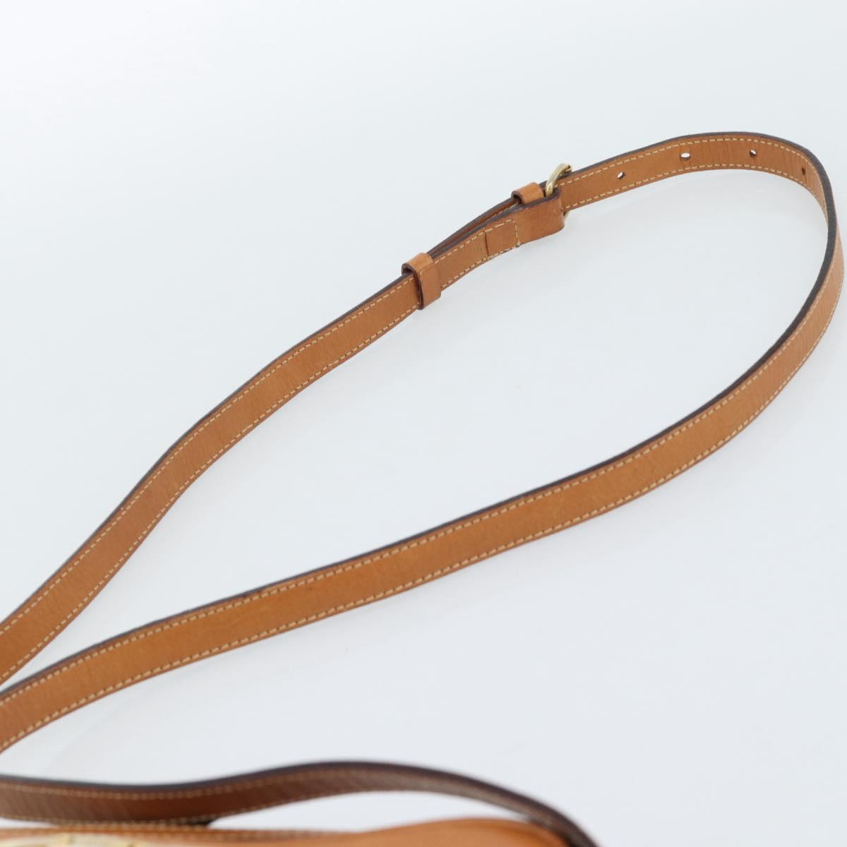 CELINE Macadam Canvas Shoulder Bag PVC Leather Brown Gold Auth 184838