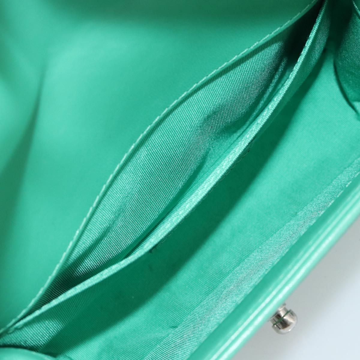 CHANEL Chain Matelasse Boy Chanel Bag Lamb Skin Green Silver CC Auth 184844SM