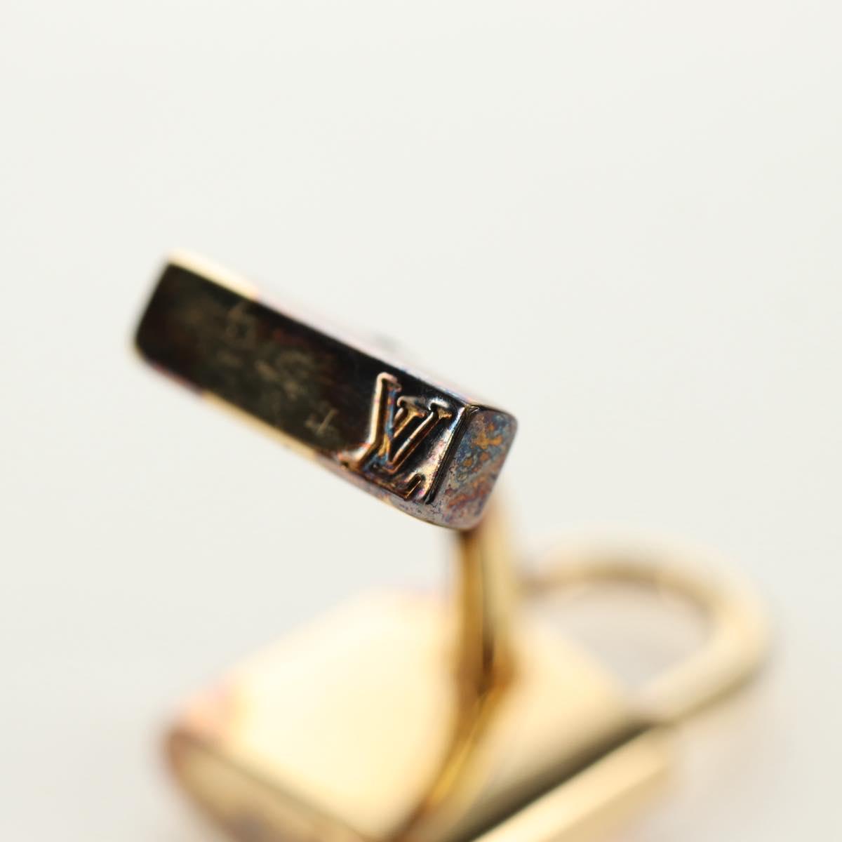 LOUIS VUITTON Damier Ebene Buton de Manchette Cuffs Gold Tone LV Auth 184847V