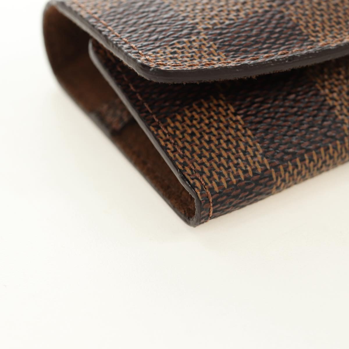 LOUIS VUITTON Damier Ebene Buton de Manchette Cuffs Gold Tone LV Auth 184847V