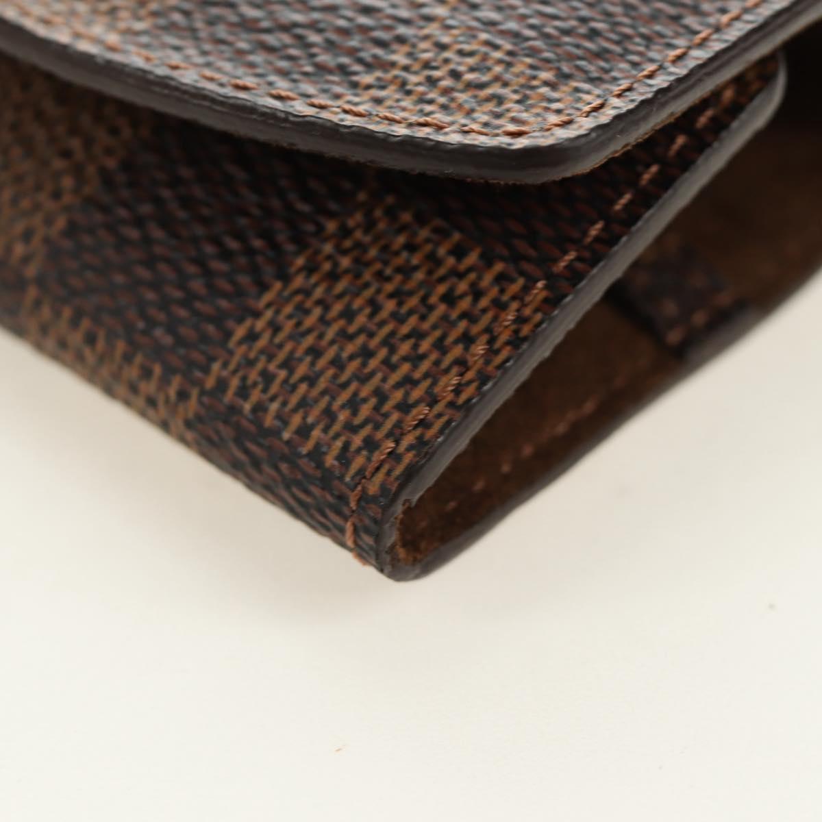 LOUIS VUITTON Damier Ebene Buton de Manchette Cuffs Gold Tone LV Auth 184847V