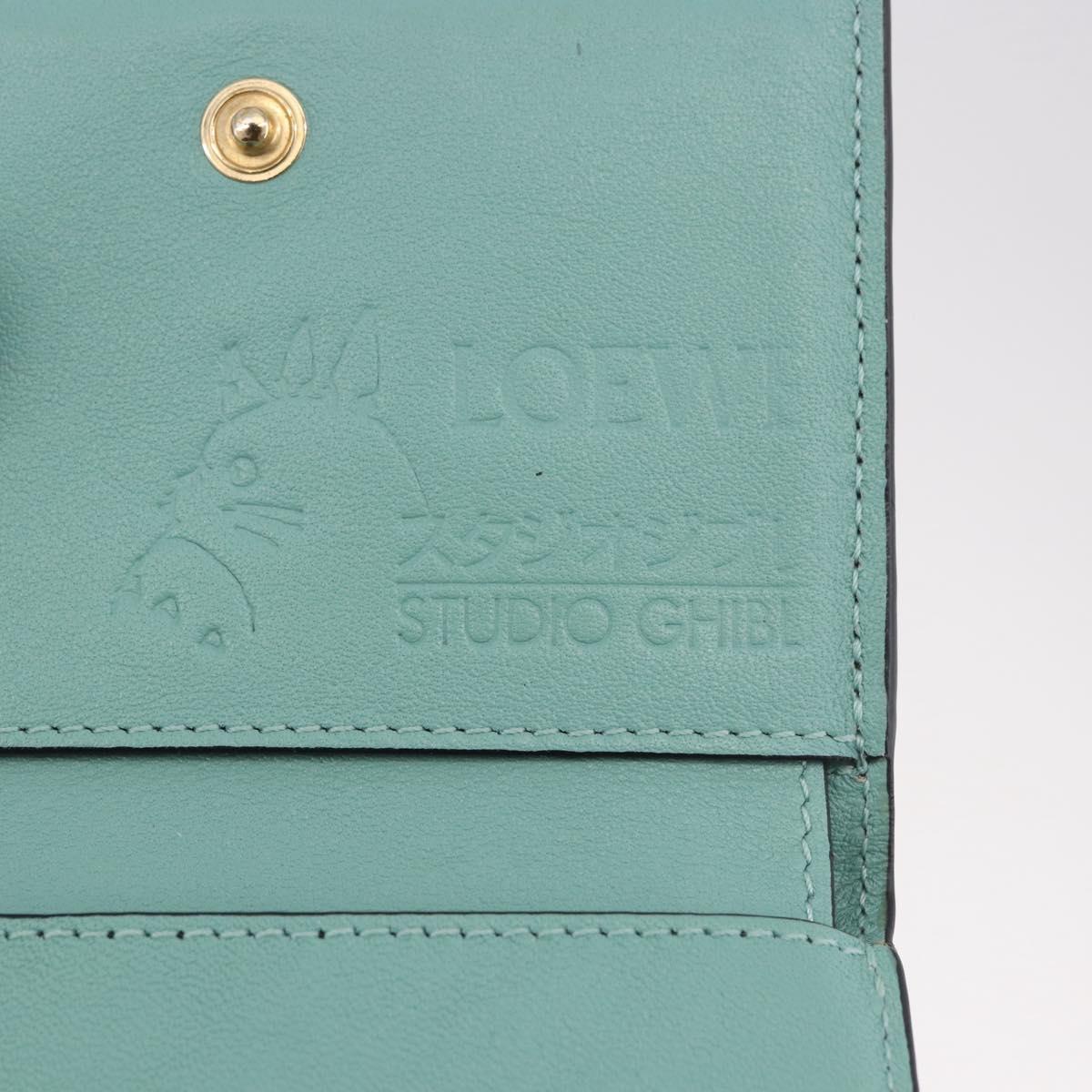 LOEWE Studio Ghibli Collaboration Compact Wallet Leather Brown Auth 184848SM
