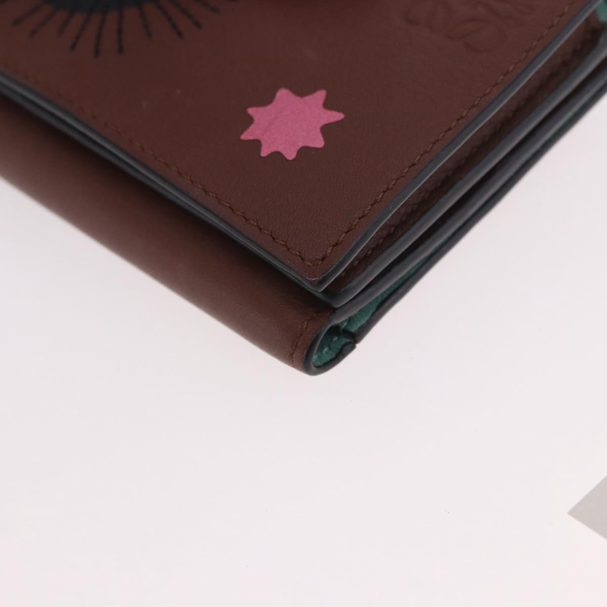 LOEWE Studio Ghibli Collaboration Compact Wallet Leather Brown Auth 184848SM