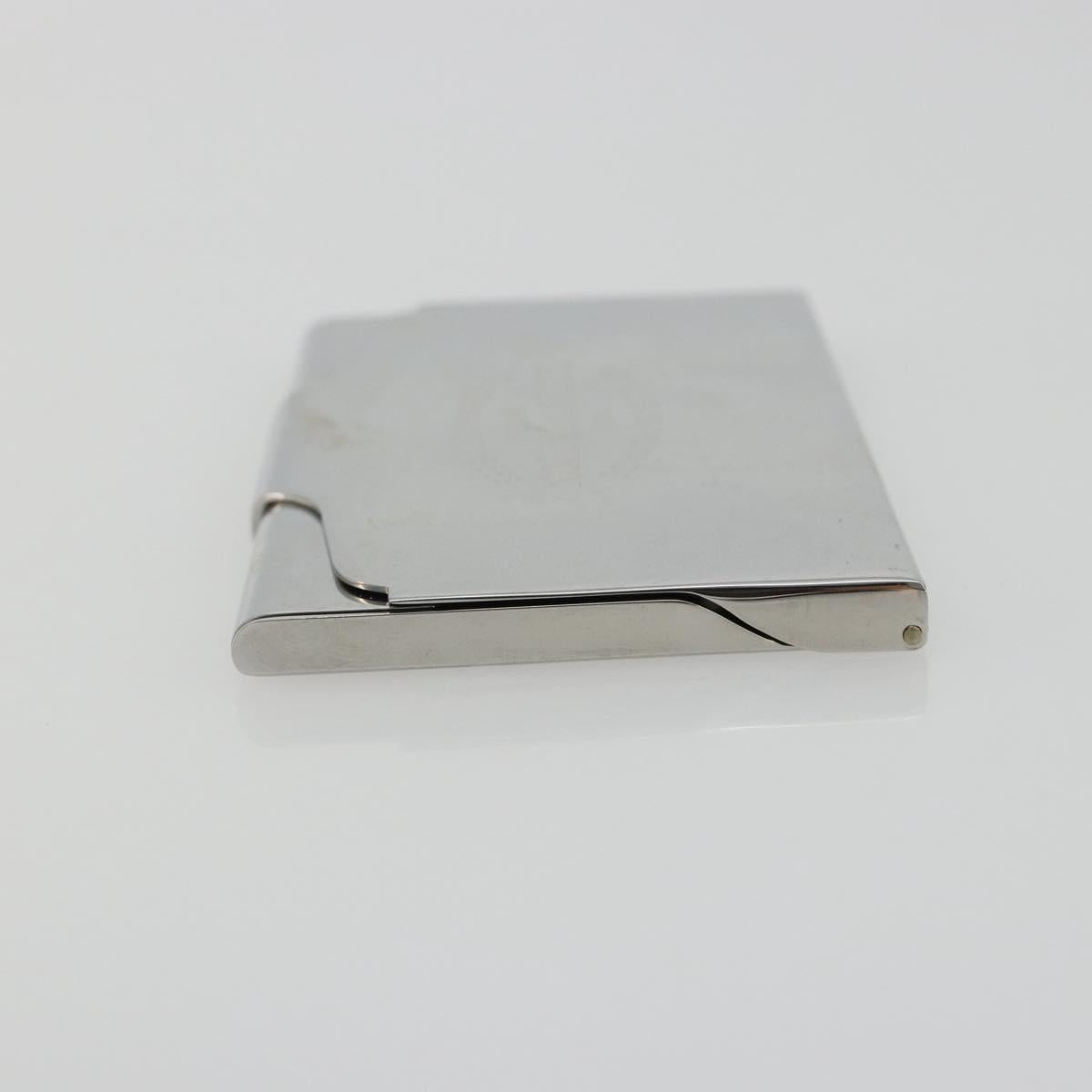 LOUIS VUITTON Porte Cartes Voyage Card Case metal Silver M66175 LV Auth 184851