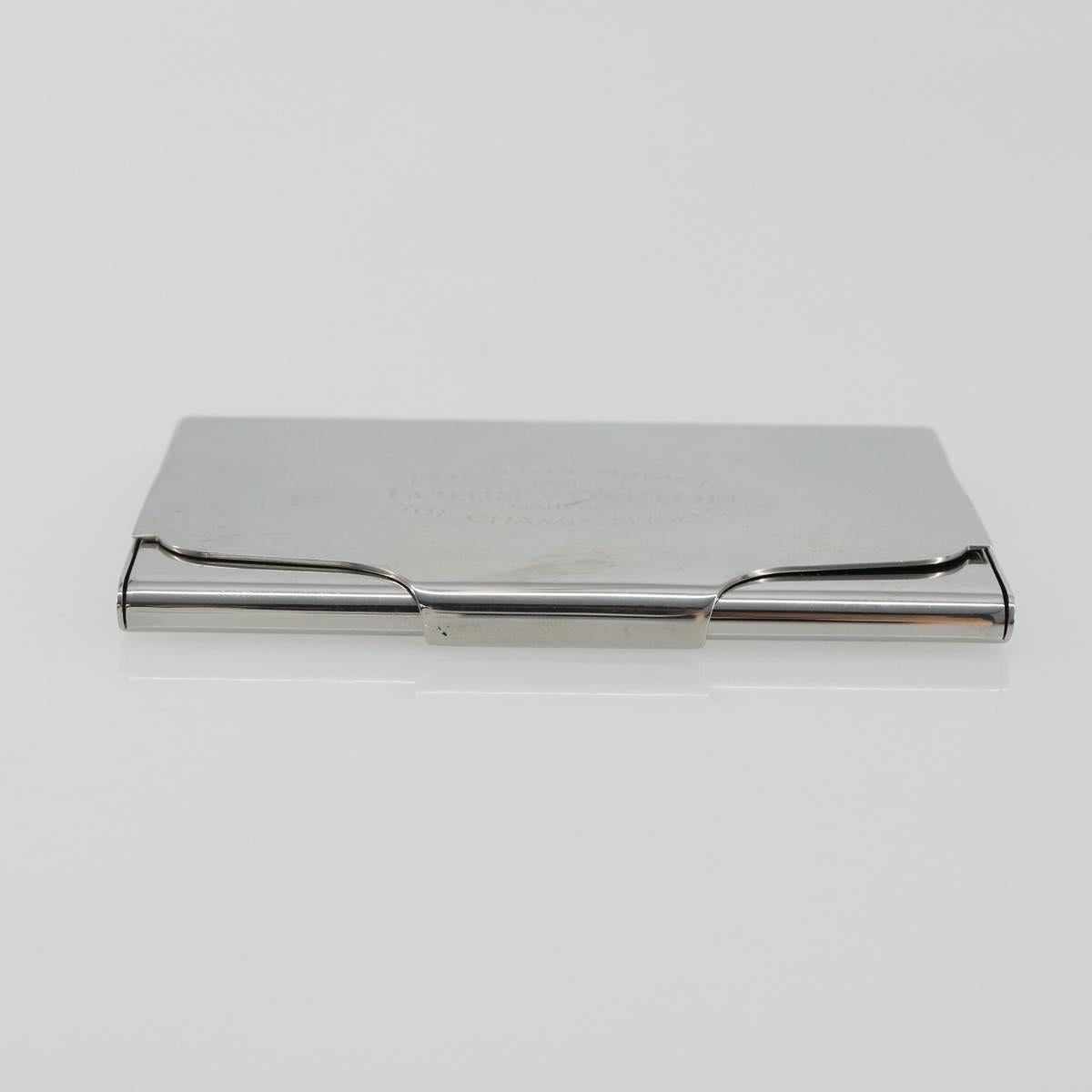 LOUIS VUITTON Porte Cartes Voyage Card Case metal Silver M66175 LV Auth 184851