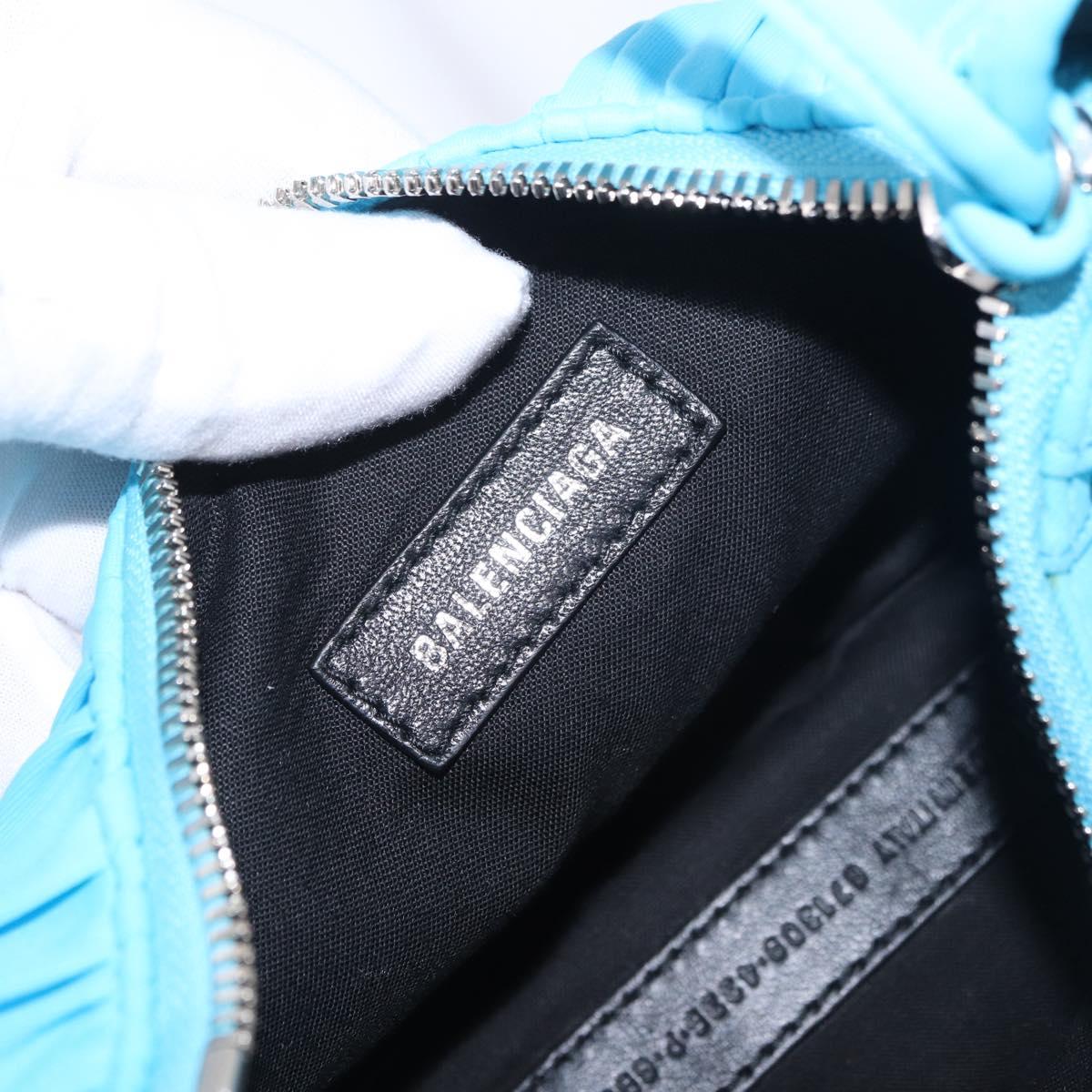 BALENCIAGA Le Cagolel Mini Hand Bag Leather Blue 671309 Auth 184859M