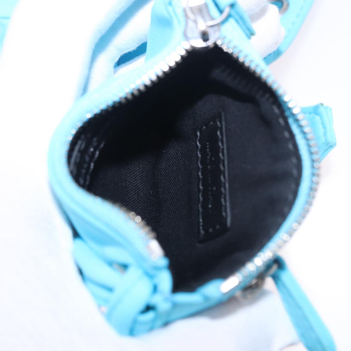BALENCIAGA Le Cagolel Mini Hand Bag Leather Blue 671309 Auth 184859M