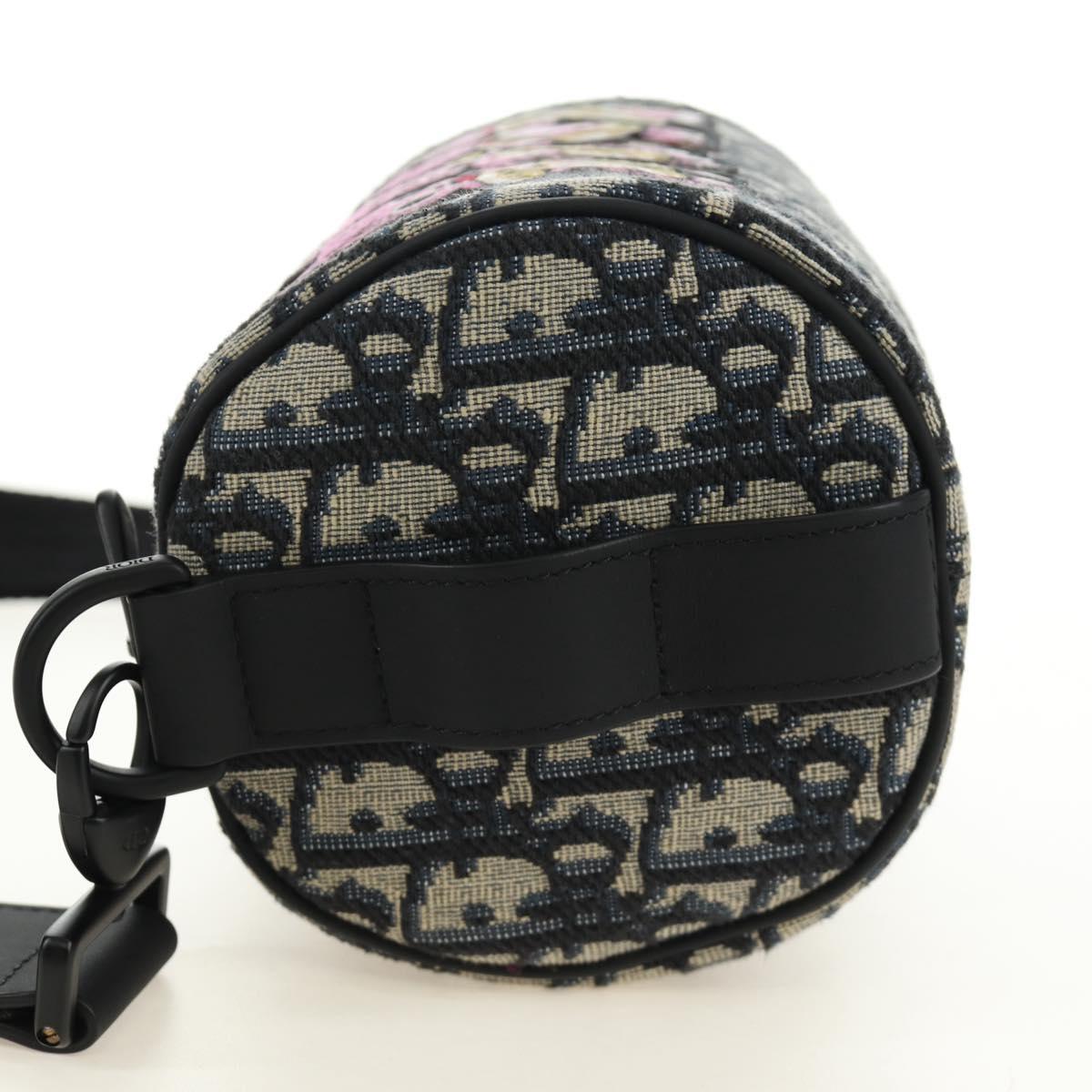 Christian Dior Trotter Canvas Roller Messenger Shoulder Bag Navy Auth 184861SAM