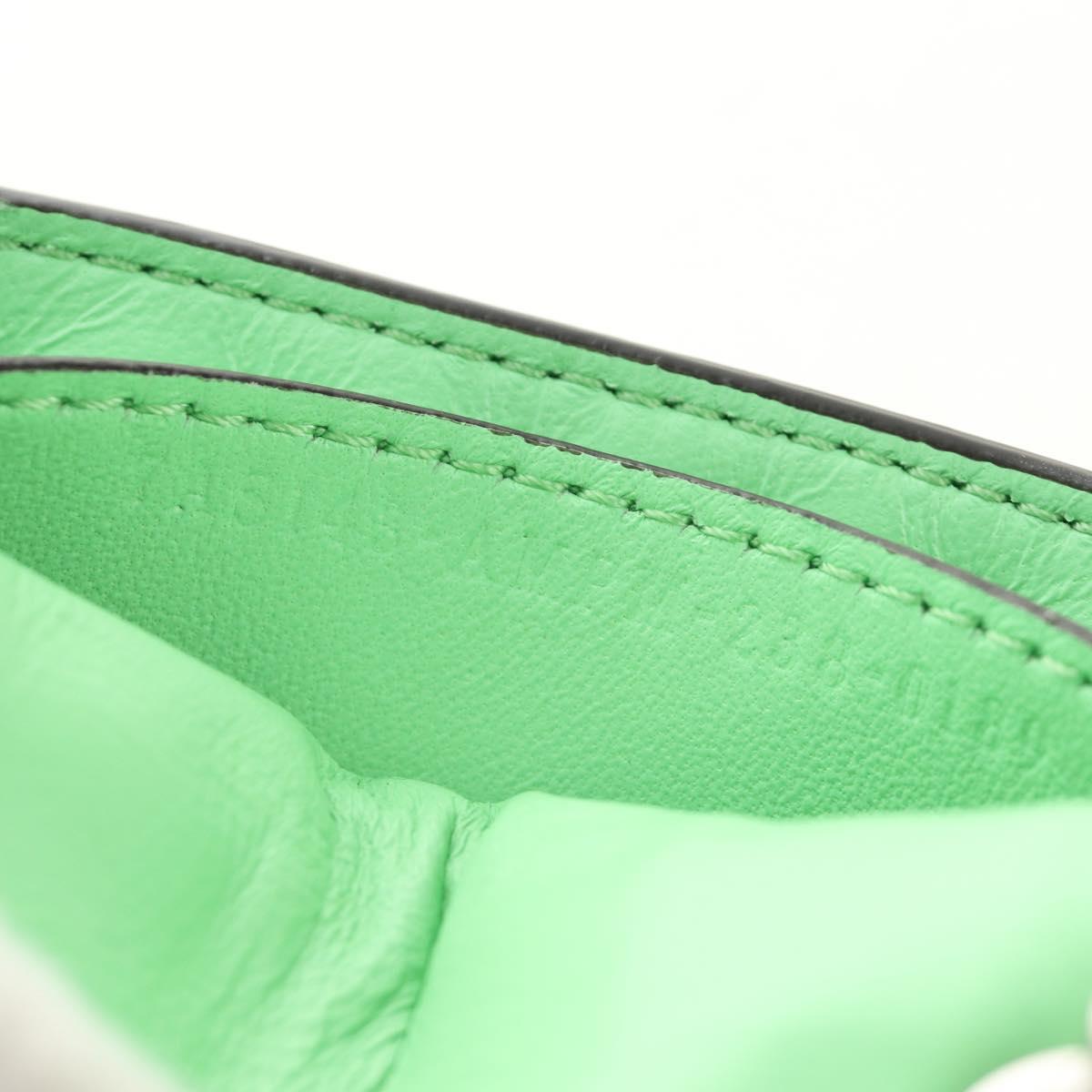 FENDI Nano Baguette Chain Shoulder Pouch Leather 2way green Auth 184863SAM