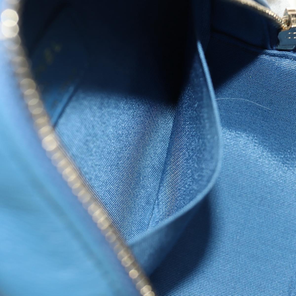 CHANEL Matelasse Chain Shoulder Bag Lamb Skin Light Blue Gold CC Auth 184868SM