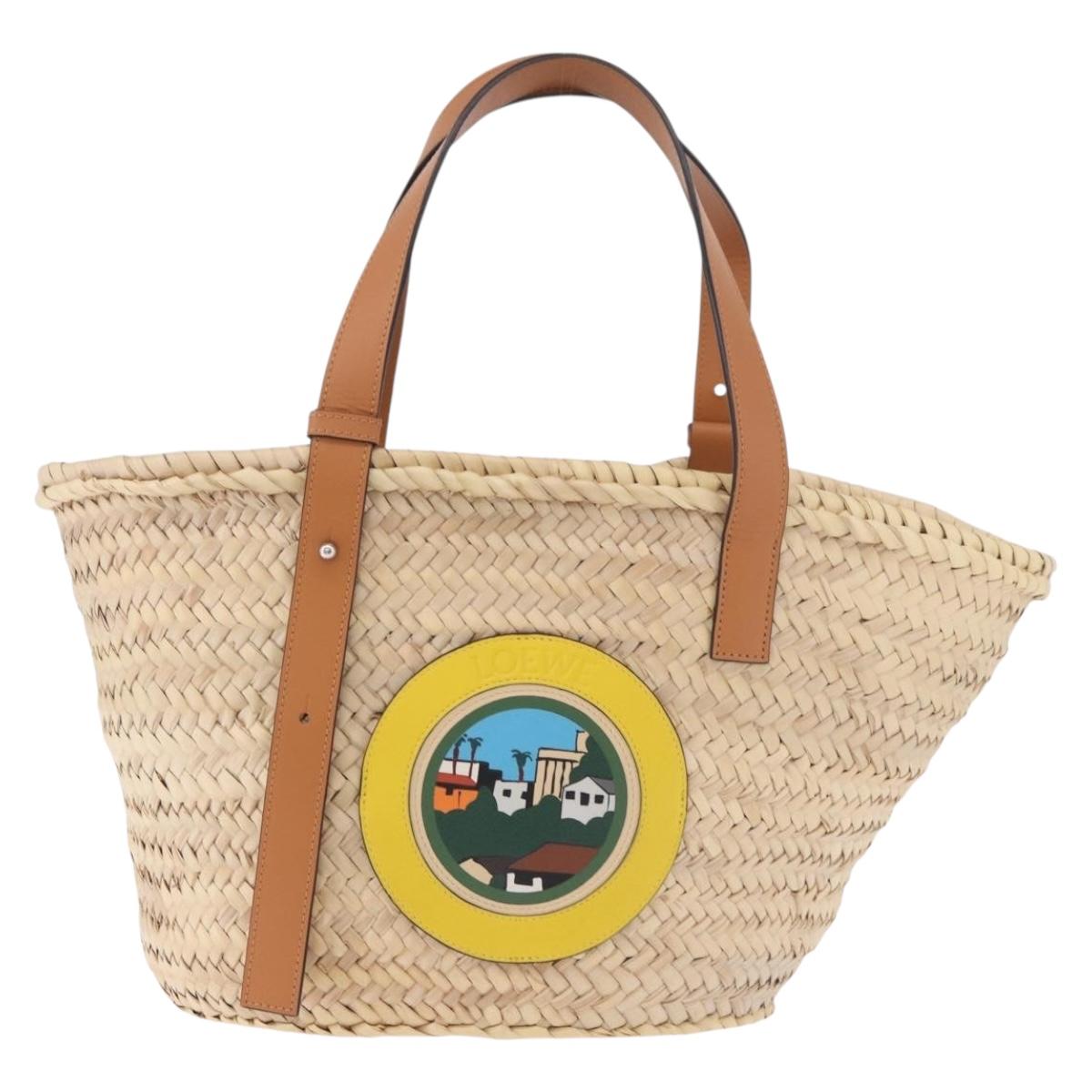 LOEWE Ken Price Collaboration Hand Bag Raffia Beige Auth 184871M