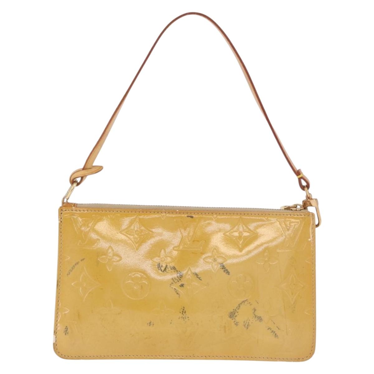 LOUIS VUITTON Monogram Vernis Lexington Pouch Beige M91010 LV Auth 184874